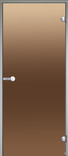 Дверь для турецкой парной Harvia 8х21 (стеклянная, бронза, коробка алюминий #1