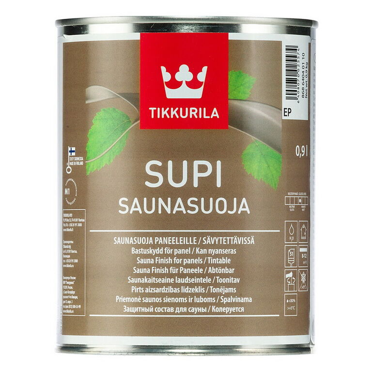 Защитный состав Supi Saunasuoja EP (для стен сауны, 0.9 л) Tikkurila