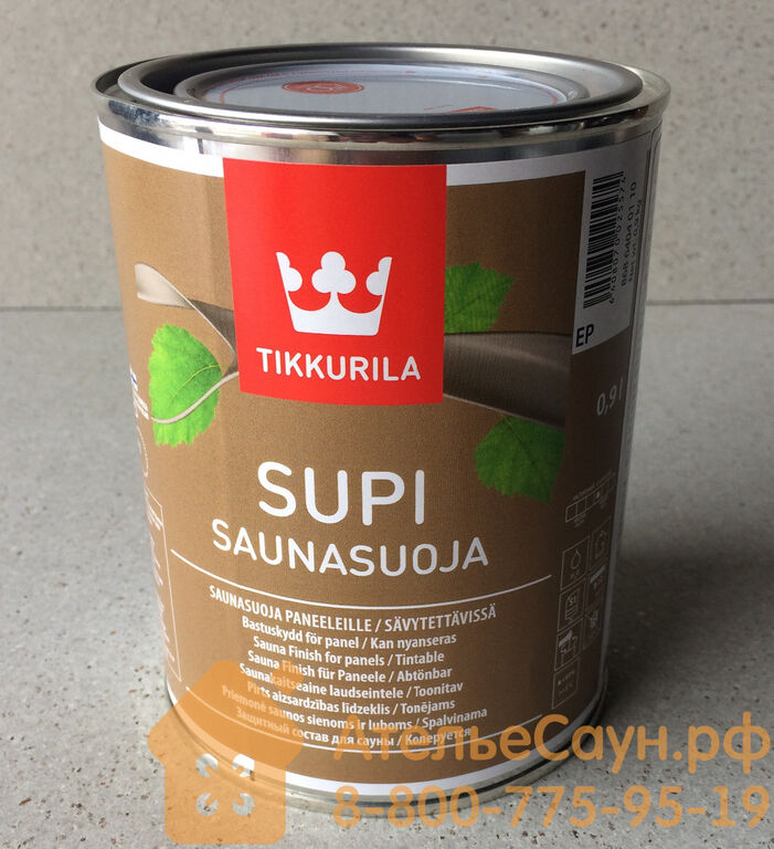 Защитный состав Supi Saunasuoja EP (для стен сауны, 0.9 л) Tikkurila 2
