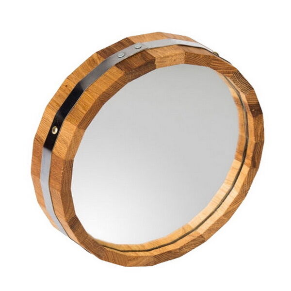 Зеркало WoodSon круглое из дуба, диаметр 30 см