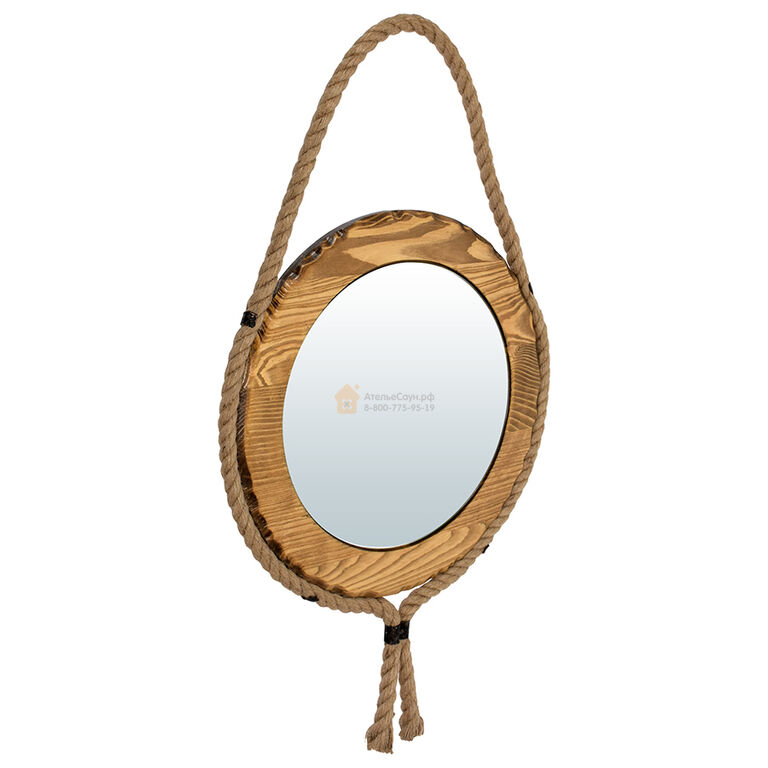 Зеркало Тик из сосны (40х40см, брашированное, арт. БШ 31234) 2