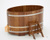 Купель для бани из лиственницы овальная 1,08х1,75 м (мореная, полимерное по #2