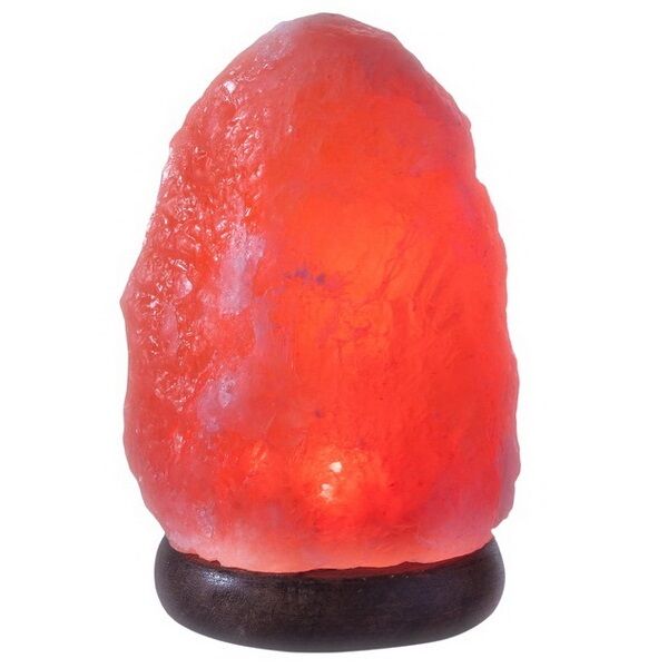 Соляная лампа Красная из розовой гималайской соли (с красной подсветкой, пп