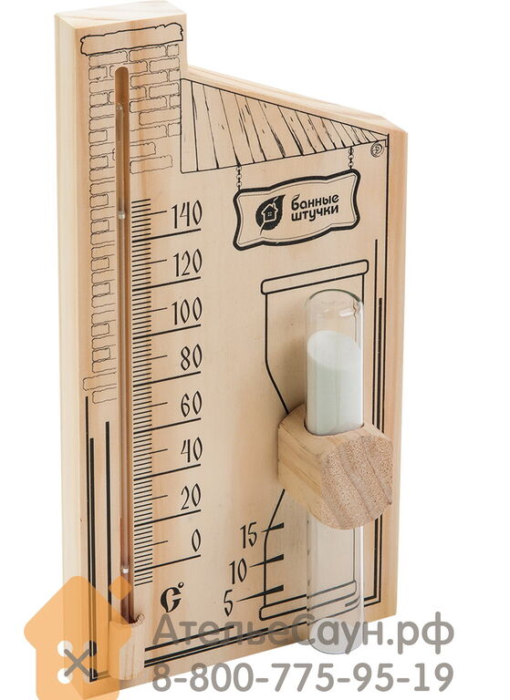 Термометр с песочными часами (27.8х14х5.3 см, арт. БШ 18036) Банные Штучки 2