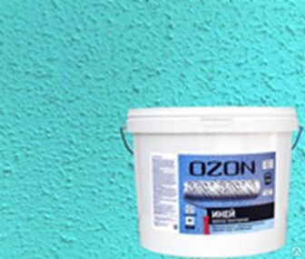 Краска текстурная с кварцевым песком OZON Иней фасад ВД-АК-163 (4) М-15 белая 9 л морозостойкая