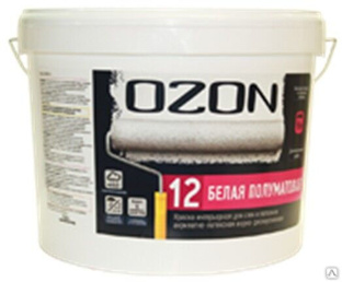 Краска акрилатно-латексная моющаяся OZON-12 ВД-АК-152СМ-11 С (бесцветная) 9л морозостойкая 