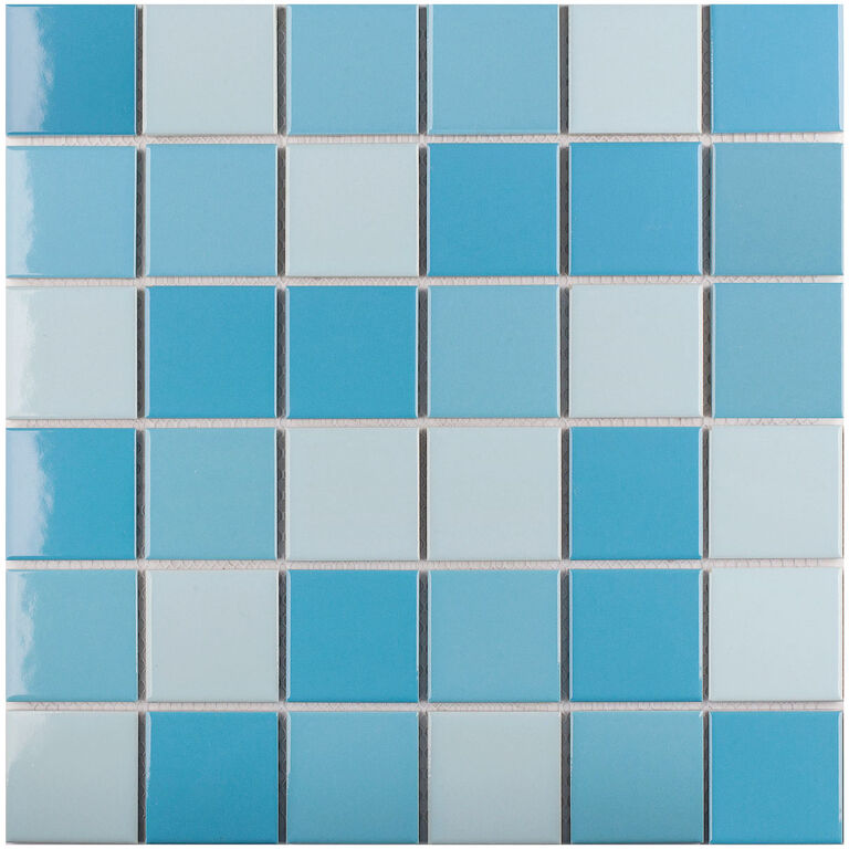 Керамическая мозаика 48х48 Light Blue Mix Glossy 48х48 Starmosaic