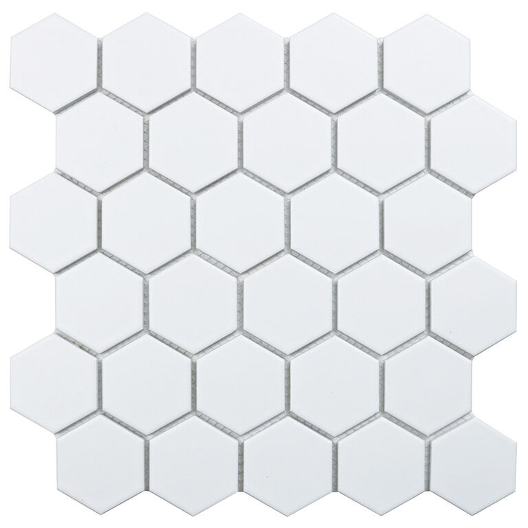 Керамическая мозаика Geometry Hexagon small White Matt 51x59 Starmosaic