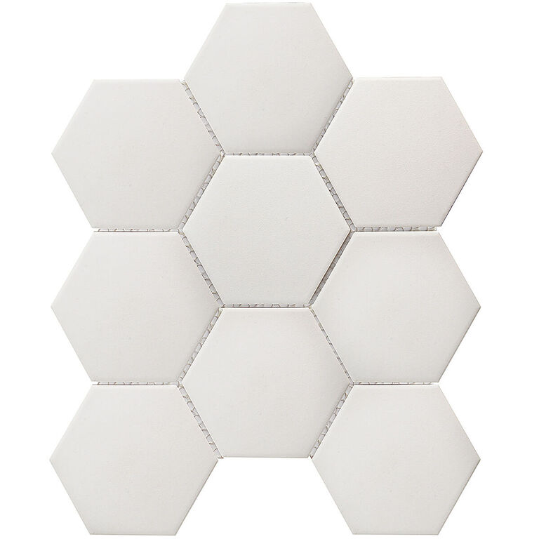 Противоскользящая мозаика Non-Slip Hexagon Big White Antislip 95x110 Starmosaic