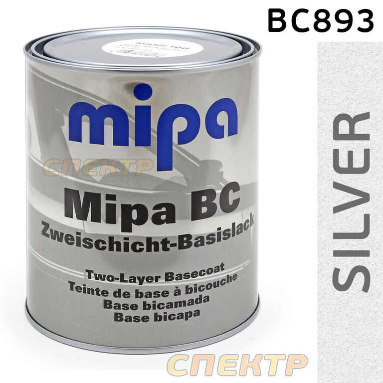 Автоэмаль база Mipa BC893 (1л) крупное серебро, металлик серебристый