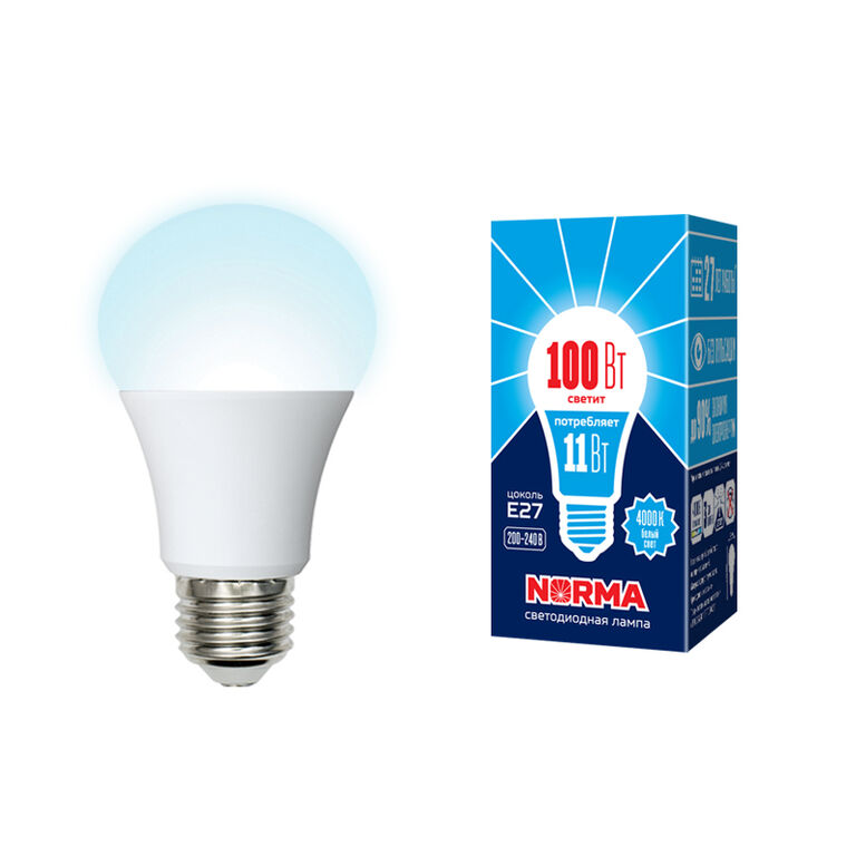 Лампы светодиодные LED-A60-11W/NW/E27/FR/NR картон Volpe