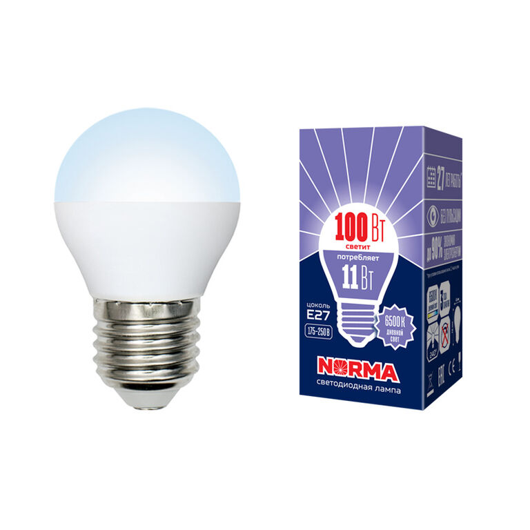 Лампы светодиодные LED-G45-11W/DW/E27/FR/NR картон Volpe