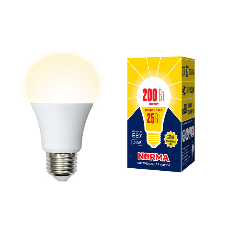 Лампы светодиодные LED-A70-25W/3000K/E27/FR/NR картон Volpe