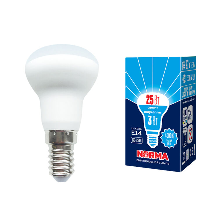 Лампы светодиодные LED-R39-3W/4000K/E14/FR/NR картон Volpe