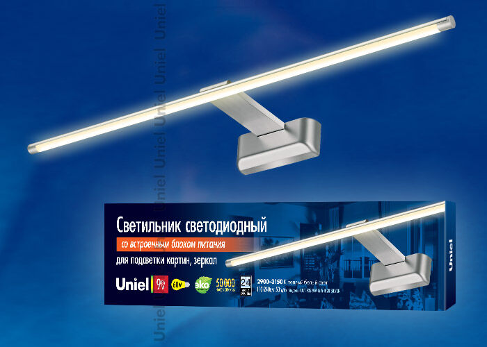 Светильник для картин и зеркал ULT-F32-9W/WW IP20 SILVER Uniel UL-00001058