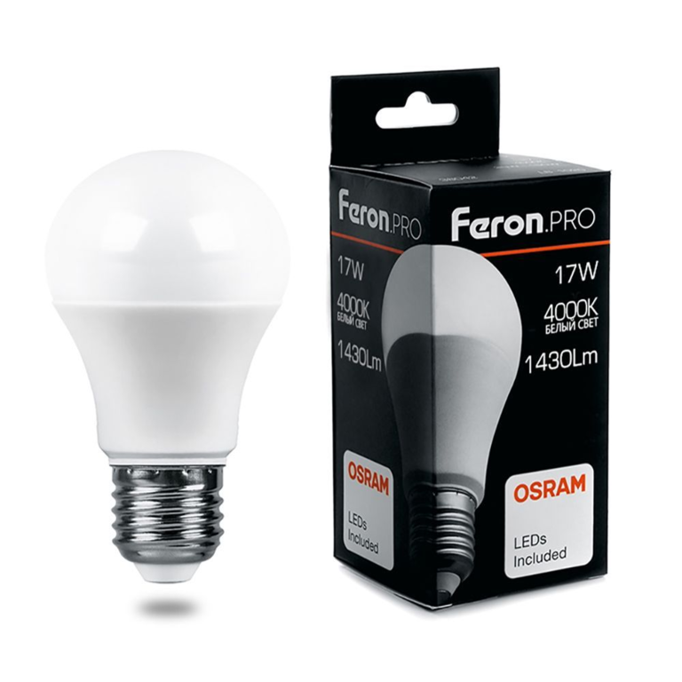 Лампа светодиодная Feron.PRO LB-1017 38039 Шар E27 17W 4000K OSRAM LED
