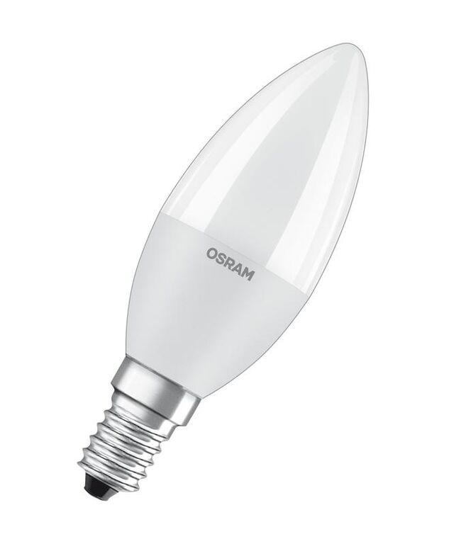 Лампа светодиодная LED STAR CLASSIC B 40 5W/827 5Вт свеча 2700К тепл. бел. E14 470лм 220-240В прозр. пласт. OSRAM 405807