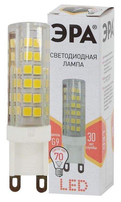 Лампа светодиодная JCD-7w-220V-corn ceramics-827-G9 560лм ЭРА Б0027865 Эра