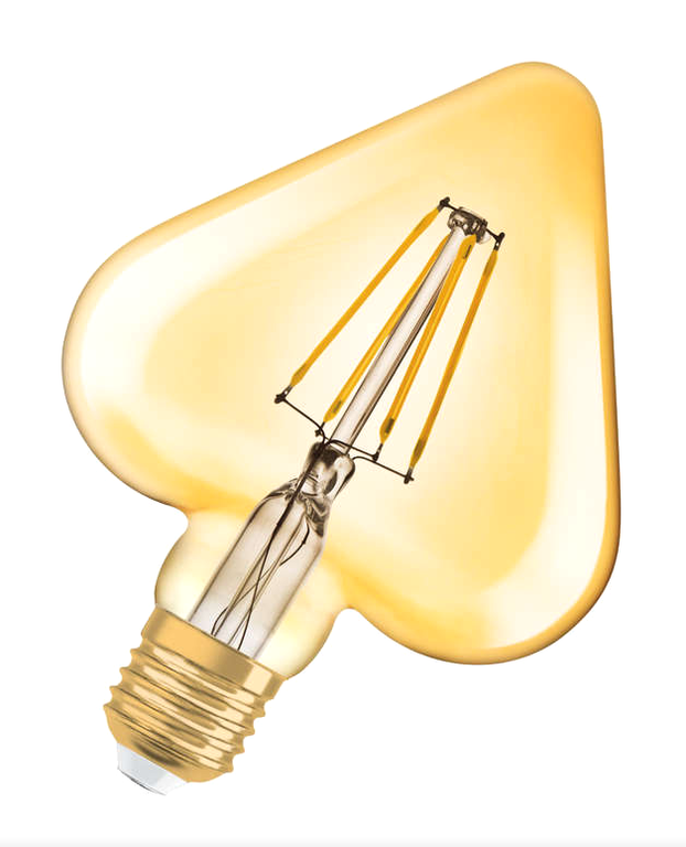 Светодиодная лампа Osram Vintage 1906 LED CL HEART FIL GOLD 40 4,5W/824 E27 165x125мм сердце OSRAM