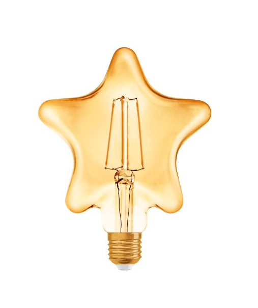 Светодиодная лампа Vintage 1906 LED CL STAR FIL GOLD 40 4,5W/824 E27 165x125мм - звезда OSRAM