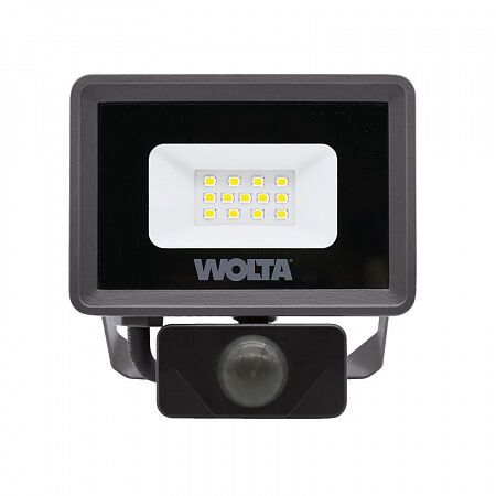 Светодиодный прожектор WOLTA WFL-10W/06S 10Вт 5700K IP65 900лм с датчиком 108*123*40