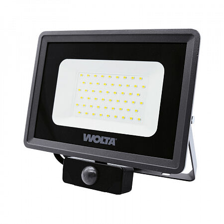 Светодиодный прожектор WOLTA WFL-50W/06S 50Вт 5700K IP65 4500лм с датчиком 207*193*40