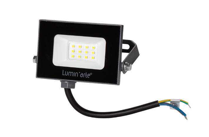 Светодиодный прожектор Luminarte LFL-10W/05 10Вт 5700К IP65 800лм черный 111*98*21 LUMINARTE