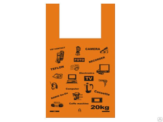 Пакет-майка 40*60 (18мкм) Электрон оранжевый (цена за 50шт.) ПНД