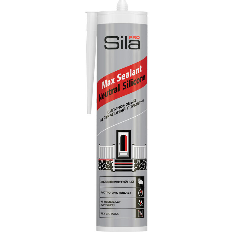 Герметик Sila PRO Max Sealant, Neutral Silicone силиконовый нейтральный, бесцв., 290 мл (25шт)