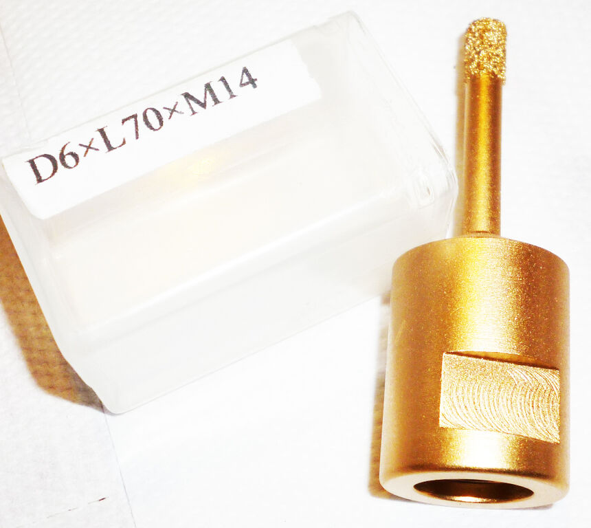 Алмазное сверло Ф 6 мм, М14 вакуумного спекания по мрамору
