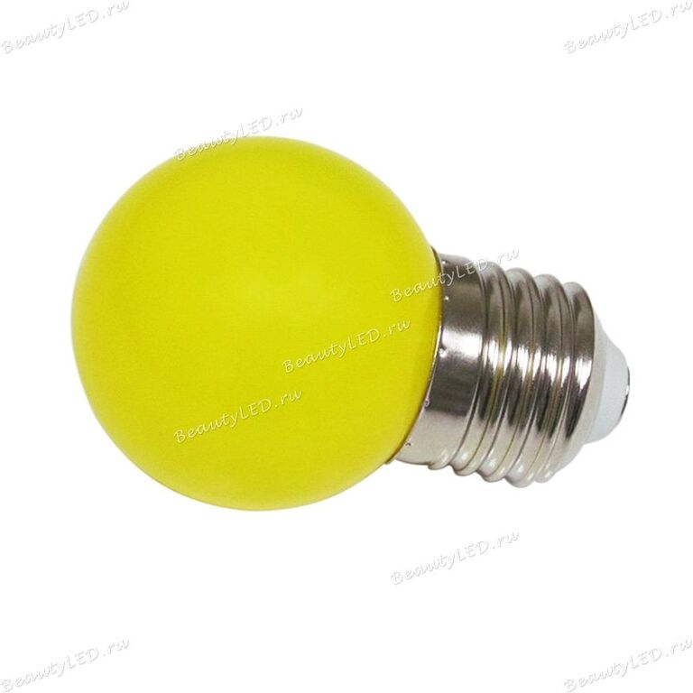 Лампа светодиодная шар 45 2W LED E27, желтый (арт. RL-B-E27-G45-2W-Y)