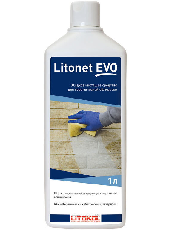Концентрированный жидкий моющий состав LITOKOL LITONET EVO для удаления остатков эпоксидных затирок, 1 л.