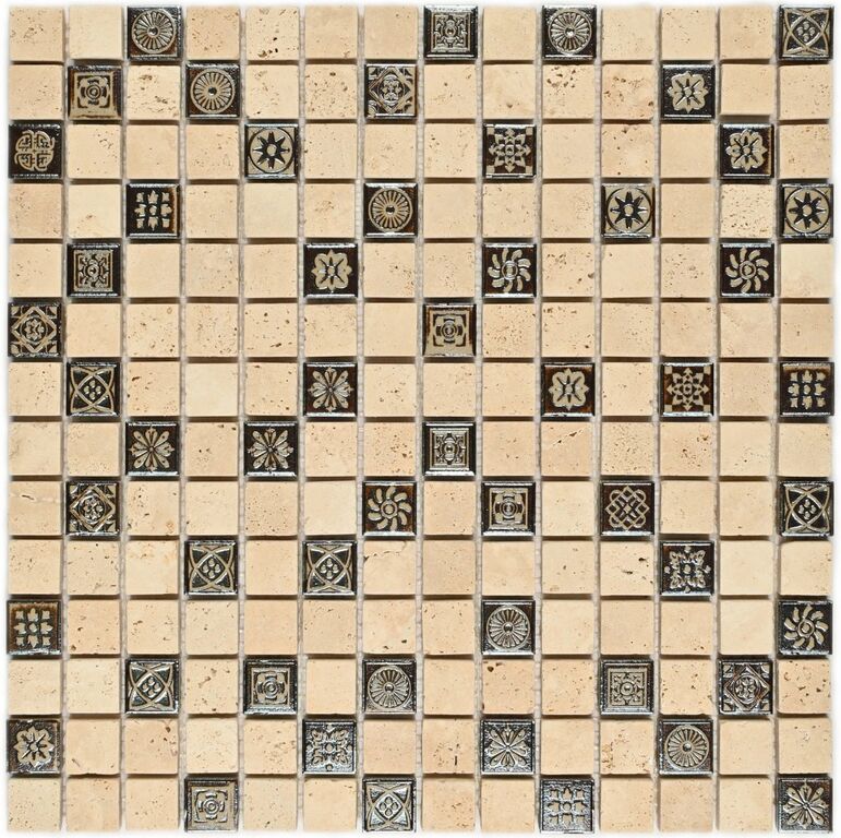 Мозаика натуральный камень Milan-1 305×305×7мм чип: (20х20мм)
