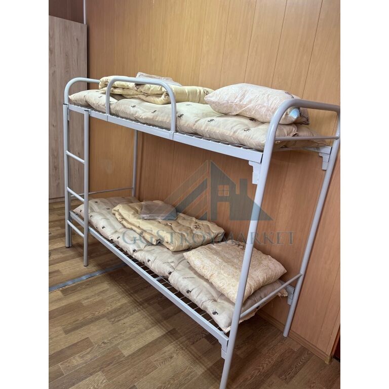 Двухъярусная металлическая кровать КА-2.1-2 с двойным усилением 1900х700мм 11