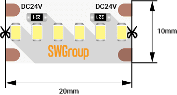 Лента светодиодная SWG SWG2A300-24-19.2-W