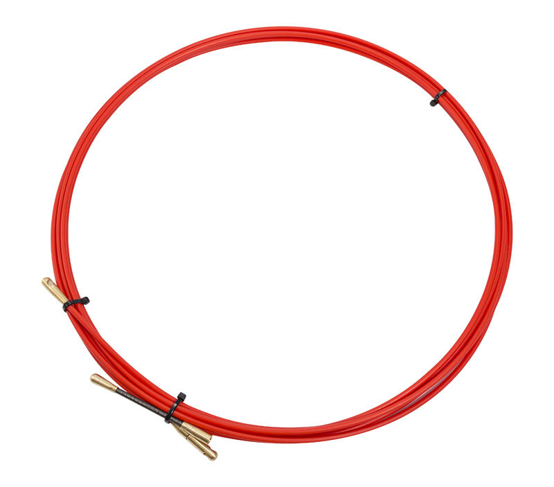 Протяжка кабельная (мини УЗК в бухте), стеклопруток, d=3,5 мм, 5 м, красная "Rexant" 1