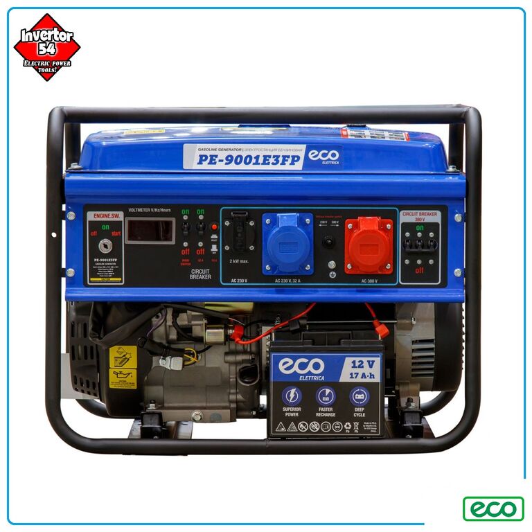 генератор бензиновый) ECO PE-9001E3FP
