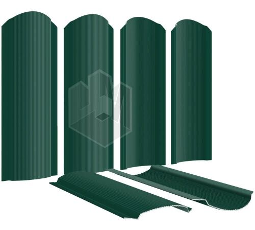 Штакетник металлический Фигурный 110 мм RAL6005/6005 Зеленый мох 2-х сторонний