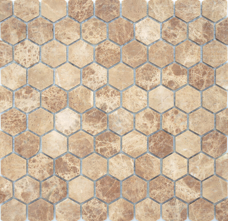 Мозаика каменная Emperador light MAT hex 18x30x6 LeeDo Caramelle Pietrine Hexagonal