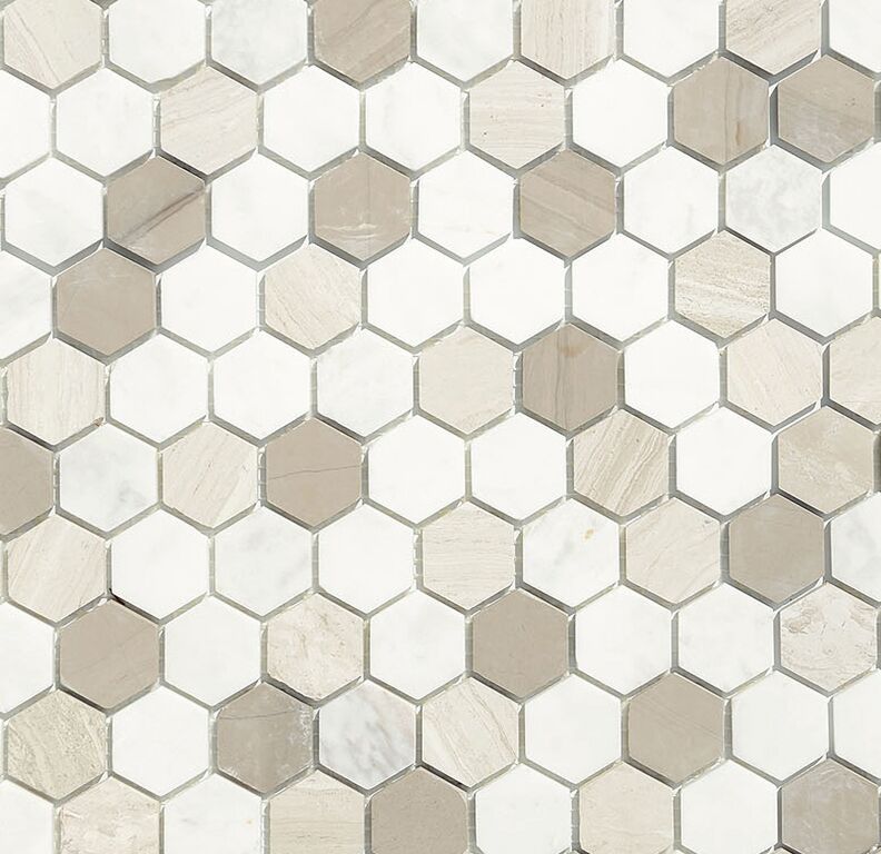 Мозаика каменная Pietra Mix 3 MAT hex 18x30x6 LeeDo Caramelle Pietrine Hexagonal