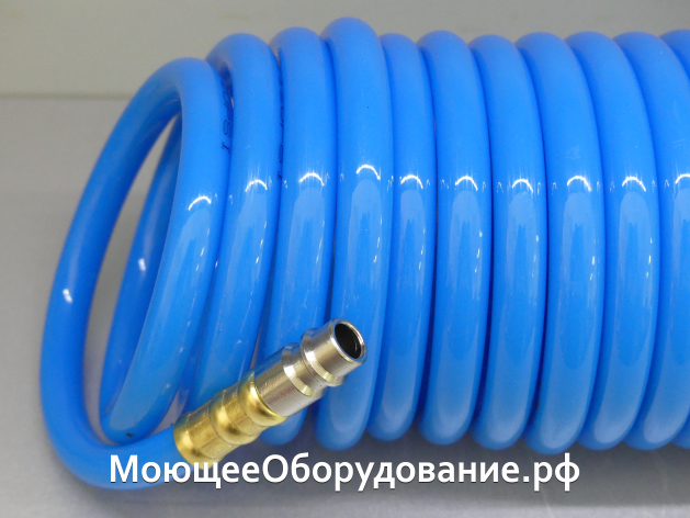Данные шланги используются для подачи сжатого воздуха с давлением до 15 бар. Спиральная форма облегчает хранение и эксплуатацию полиуретанового шланга. 2
