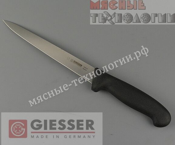 Нож филейный гибкий для рыбы GIESSER 7365 20 см (Германия).
Нескользящая пластиковая ручка чёрного цвета. 4