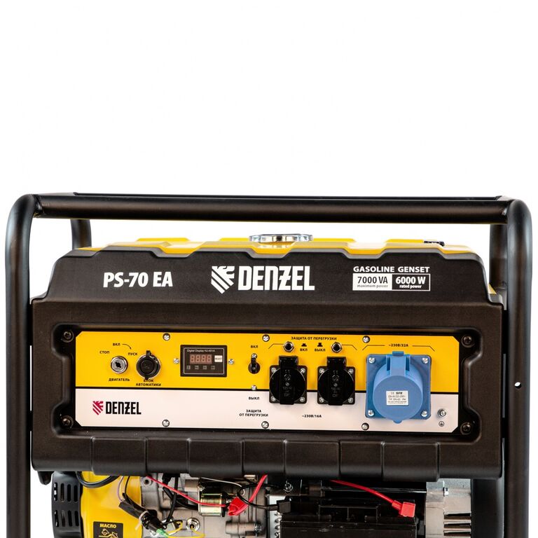 Бензиновый генератор Denzel PS 70 EA, 7 кВт, 230 В, 25 л, коннектор автоматики, электростартер #4
