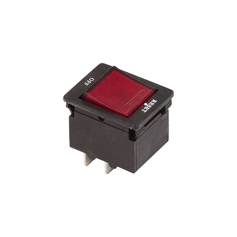 Выключатель - автомат клавишный 250V 10А (4с) RESET-OFF красный с подсветкой "Rexant" 1