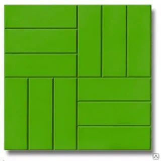 Тротуарная плитка 12 кирпичей 500х500х60 цвет зелёный