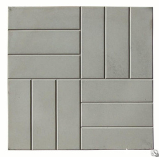 Тротуарная плитка 12 кирпичей 500х500х60 цвет серый 