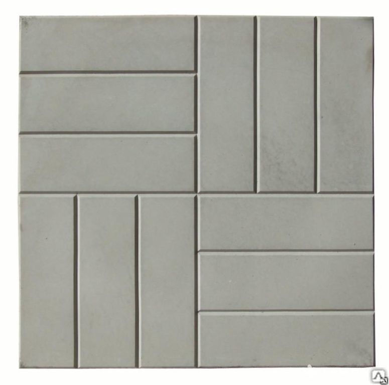 Тротуарная плитка 12 кирпичей 500х500х60 цвет серый