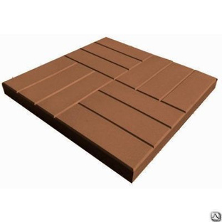 Тротуарная плитка 12 кирпичей 500х500х60 цвет коричневый