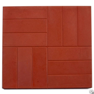 Тротуарная плитка 12 кирпичей 500х500х60 цвет красный