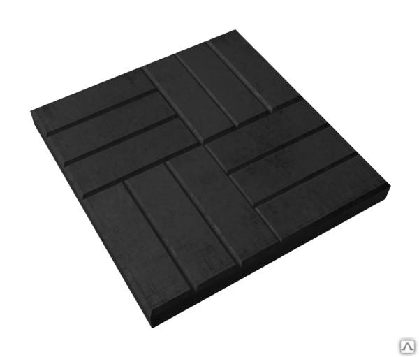 Тротуарная плитка 12 кирпичей 500х500х60 цвет чёрный